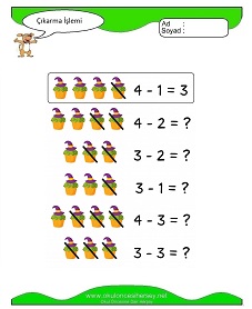 Çıkarma İşlemi Çalışma Sayfaları